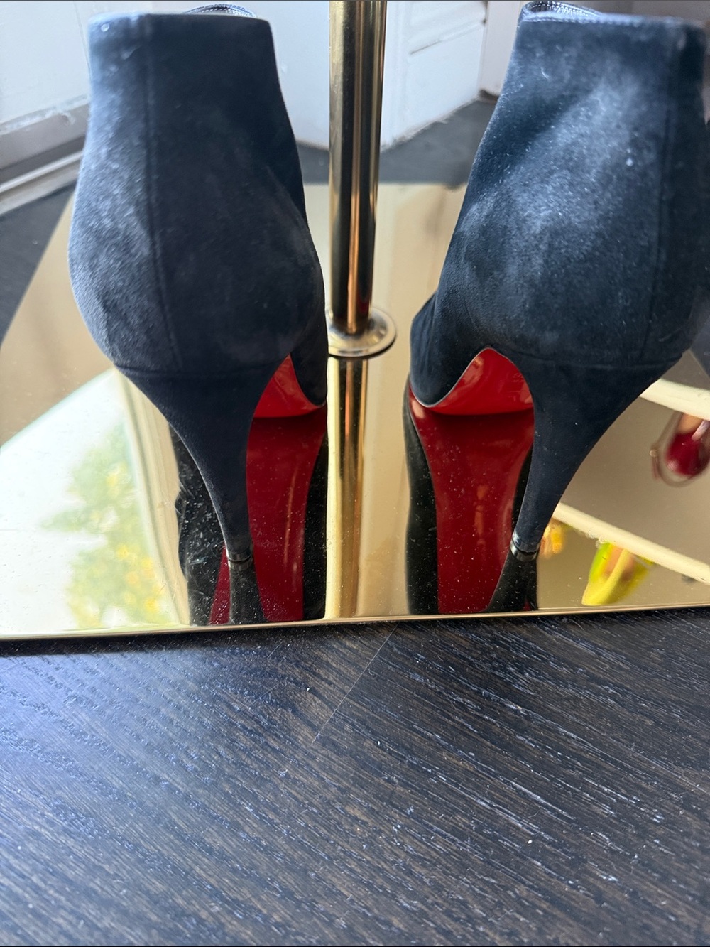 Christian Louboutin Black Suede Ankle Booties with Red Sole - Picture 3 of 6